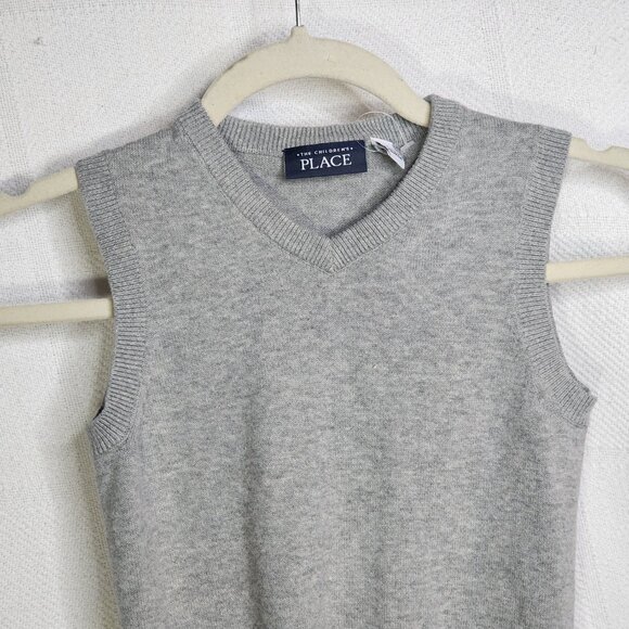 The Children's Place Grey 100% Cotton Sleeveless V Neck Sweater Vest Size 5T - Picture 4 of 16
